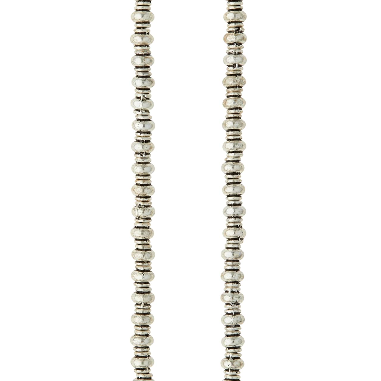 Silver Plated Smooth Rondelle Beads, 4mm by Bead Landing&#x2122;